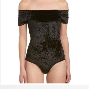 BCBGeneration Black Velvet Bodysuit